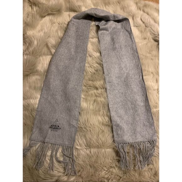 ALPACA CAMARGO Fringed Wool Scarf Peru Light Gray - Picture 2 of 5